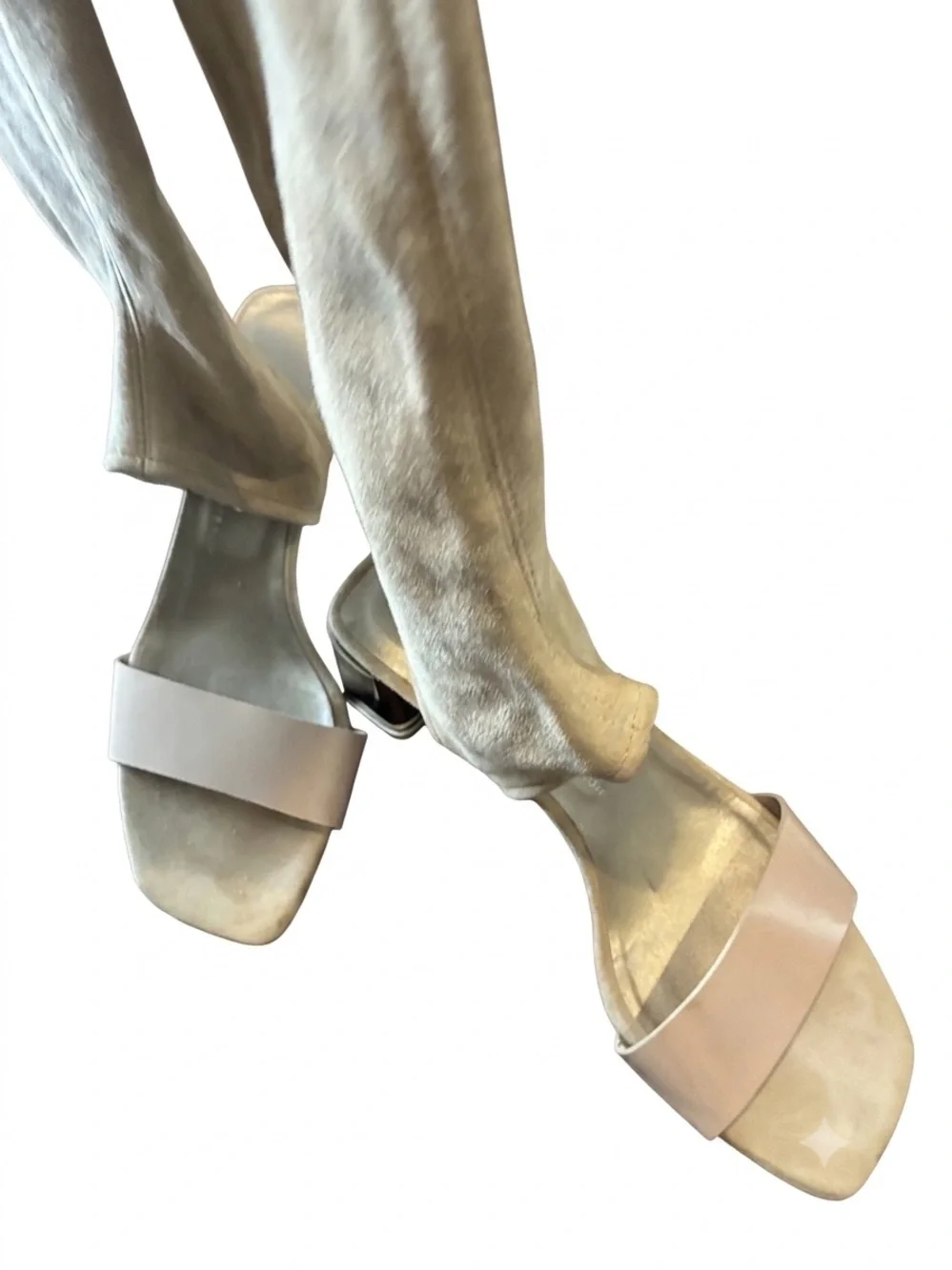 AGL Attilo Giusti Leombruni Beige Suede Thigh High heeled Boots- size 39